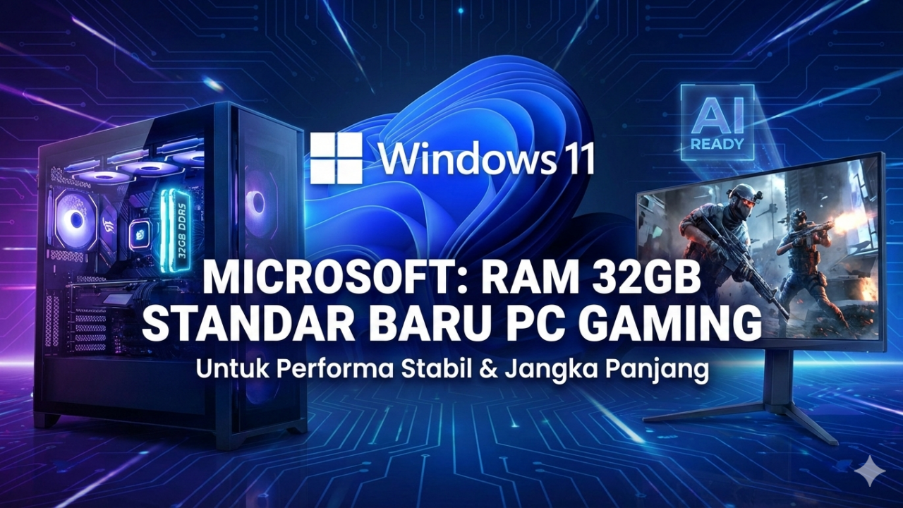 RAM 32GB Windows 11 direkomendasikan Microsoft sebagai standar PC gaming