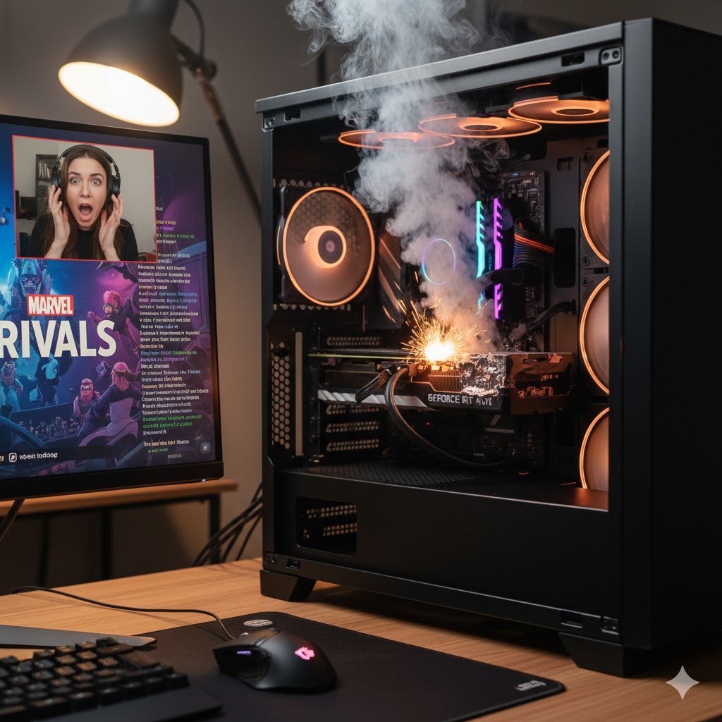 Kabel RTX 4090 berasap dan meleleh akibat konektor 16 pin tidak terpasang sempurna saat live streaming