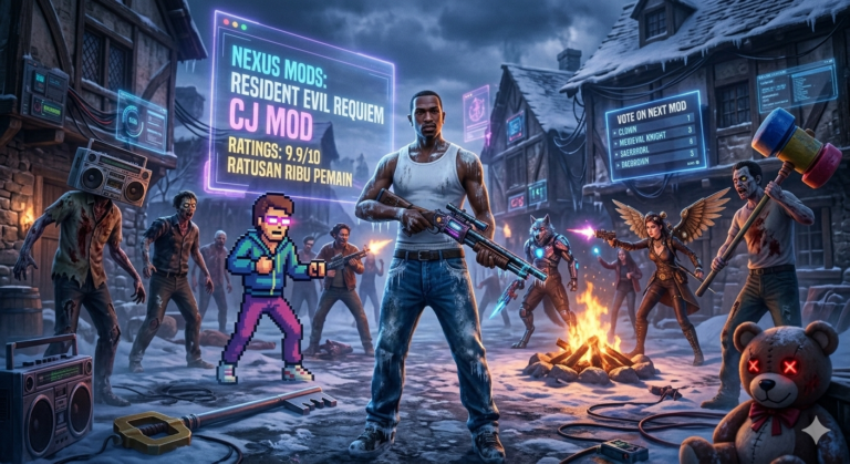 Mod Resident Evil Requiem CJ mengganti karakter Leon S Kennedy dengan CJ