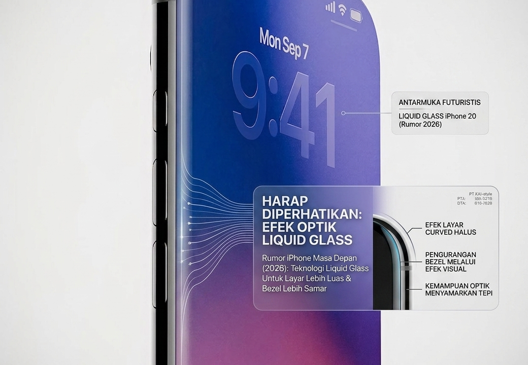 Liquid Glass iPhone 20 disebut membantu menyamarkan bezel dengan efek layar curved