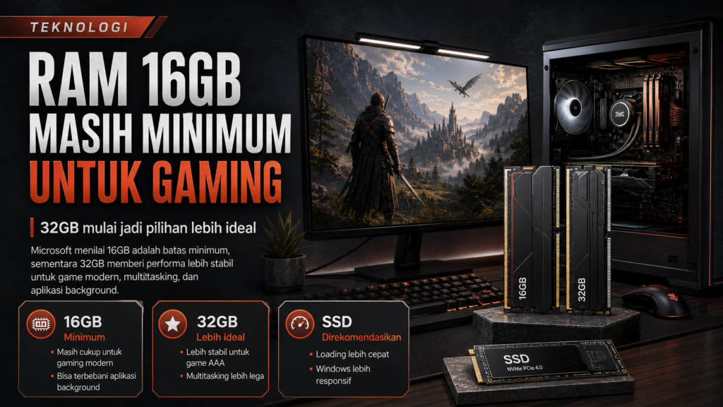 RAM 16GB minimum untuk gaming modern