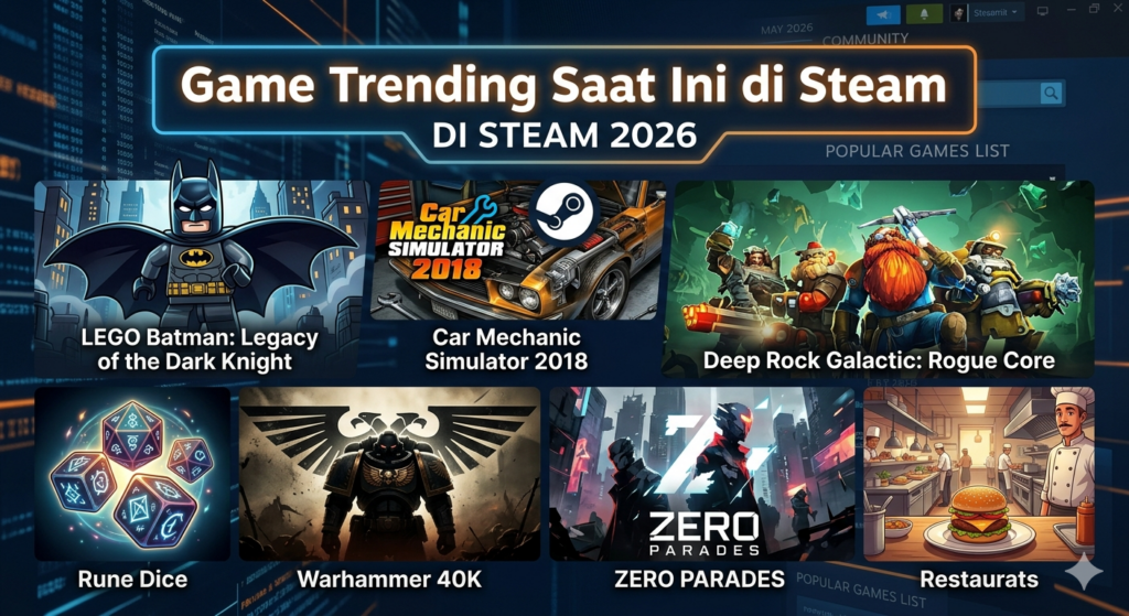 Game Trending Saat Ini di Steam 2026 dengan daftar game populer terbaru