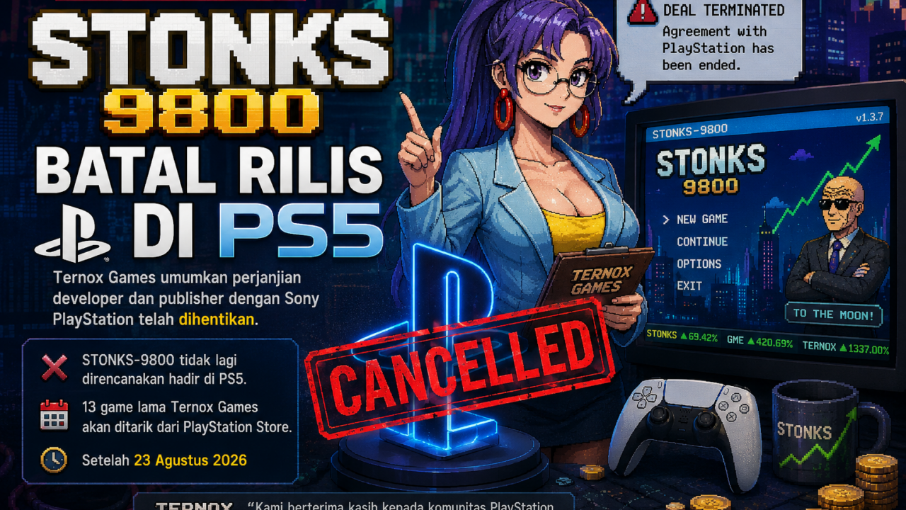 Stonks-9800 batal rilis di PS5 setelah perjanjian Ternox Games dengan Sony dihentikan