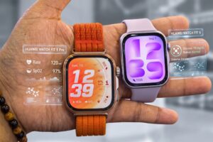 Gambar hands-on jam tangan pintar Huawei Watch Fit 5 yang memiliki fitur layar luas