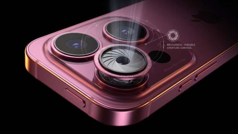 Lensa kamera iPhone 18 Pro Max dengan fitur bukaan lensa bergerak