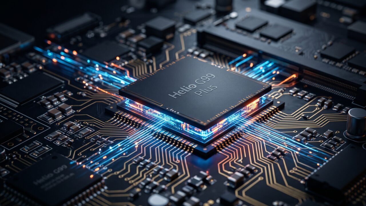 Ilustrasi prosesor cip MediaTek Helio G99 Plus terbaru untuk HP kelas murah yang mendukung RAM ngebut
