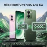 Tampilan desain bodi HP Vivo V80 Lite 5G yang rilis dengan baterai 10.000 mAh